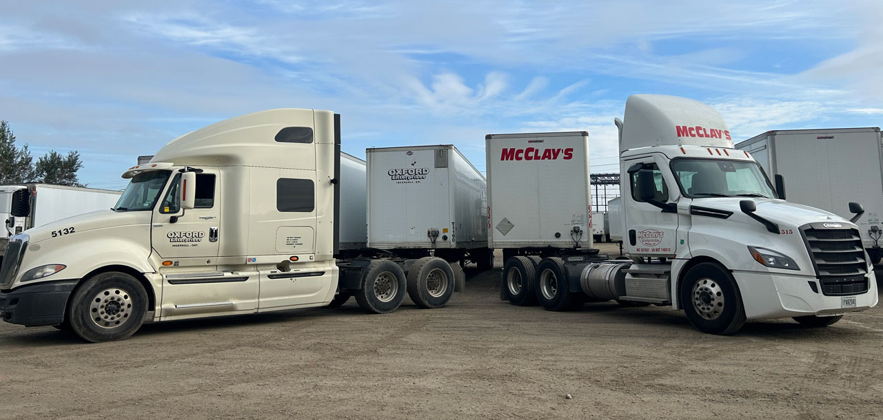 McClay's and Oxford Enterprises semi trucks